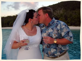 kissy face couple at sea