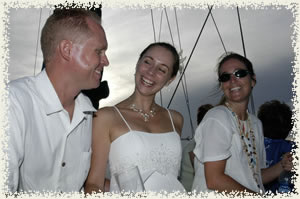 happy faces under sail