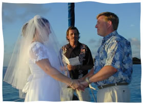 ceremony on board the sailboat