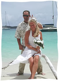 wedding couple at Honeymoon Beach St.  John