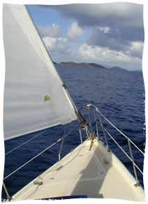 sailing away in the Virgin Islands