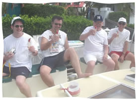 party on the boat of the sailboat!