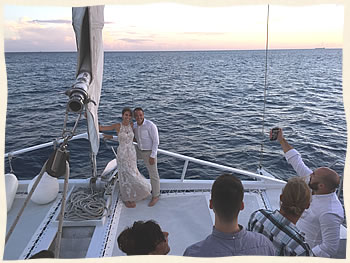 Sailboat wedding couple in the Virgin Islands.
